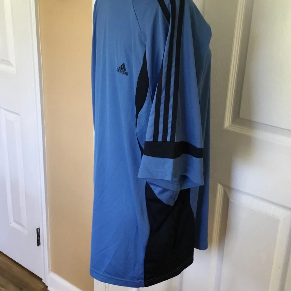 Adidas Men’s‎ Light Blue Athletic Jersey with Navy Accents Size XL